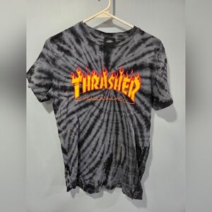 Thrasher Magazine Skater Flame Tye Dye Unisex Small Shirt